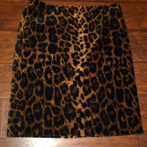 Talbots Leopard Print velvet Skirt